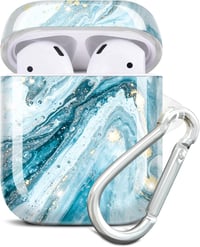 Apple AirPods 1-2 Kék Szilikon Tok Karabínerrel 1
