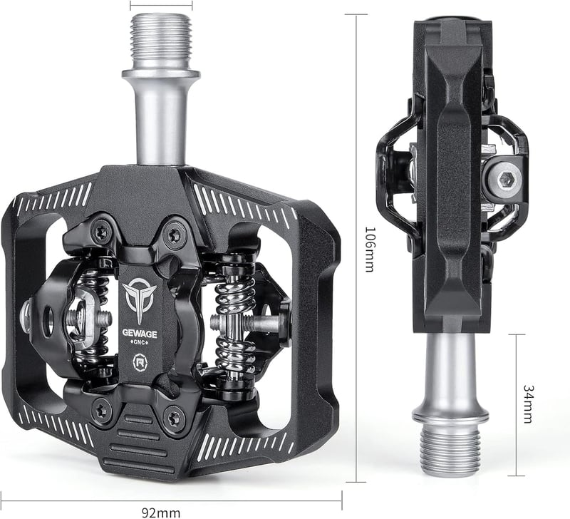 Shimano SPD kompatibilis, kétoldalas MTB pedál, széles platformmal - GEWAGE