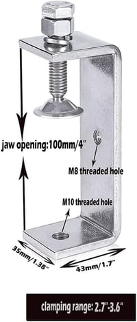 Exogio 2db 304 Rozsdamentes Acél C-Szorító, 100mm - Asztalos Műhely Eszköz Széles Pofanyílással, Hegesztéshez, Famunkához 6