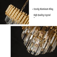 FRIXCHUR Arany Kristály Csillár - Modern 3-Szintes Mennyezeti Lámpa, 40 cm LED Függőlámpa Esőcsepp Dizájnnal, Nappali és Étkező Világítás, E 7