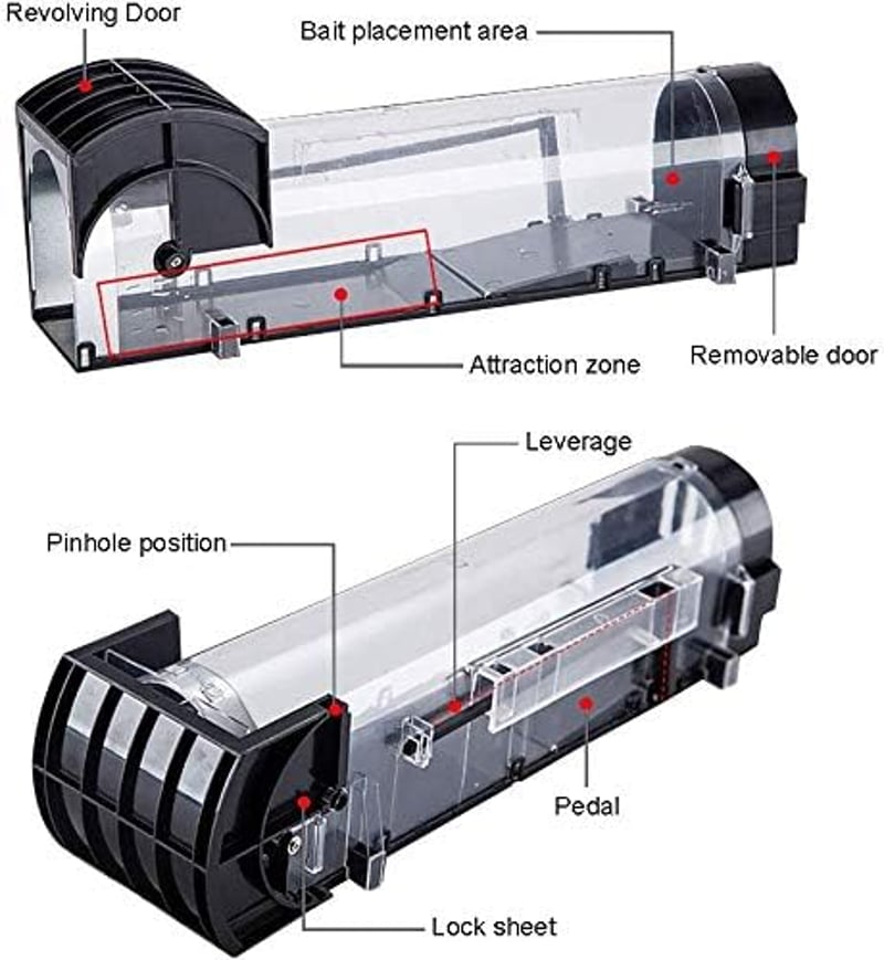 Nasharia újrahasználható, állatbarát élvefogó egércsapda 2 db - konyha, kert