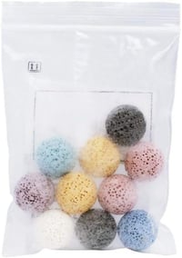 10 bucăți mărgele din rocă vulcanică naturală colorată de 15,5 mm, fără gaură, pentru pandantive difuzor de uleiuri esențiale și coliere de armonie 7