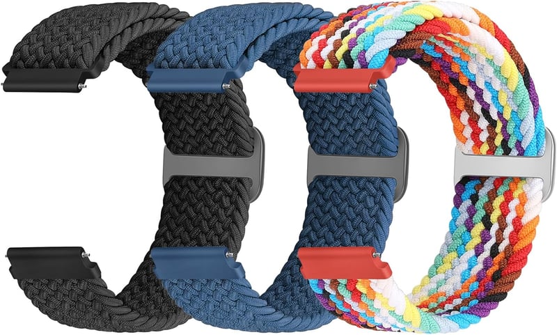 Samsung Galaxy Watch és Garmin órákhoz 20mm-es fonott nylon sportszíj