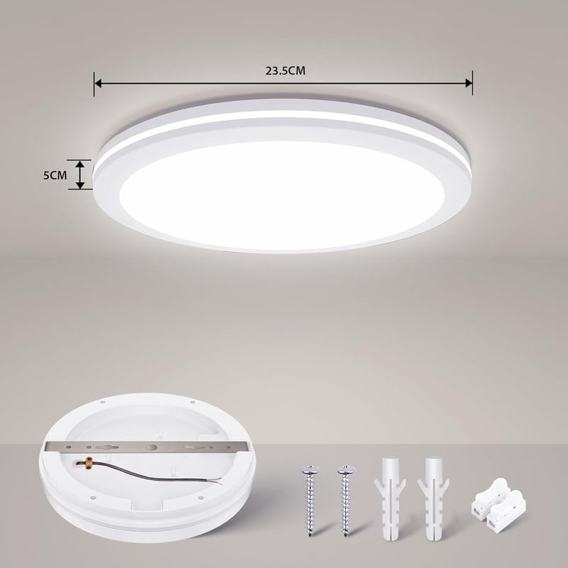 Liper 30W LED mennyezeti lámpa, hidegfehér, vízálló, IP65, kerek, 25,5cm