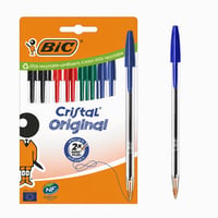 Pix BIC Cristal Original 1,0 mm, culori asortate (1 verde, 3 negre, 7 albastre, 3 roșii), set incomplet de 14 bucăți 1