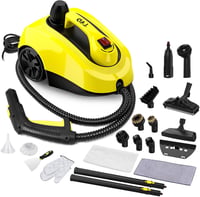 TVD Gőztisztító 1500W - Sárga-Kék Nagynyomású Gőzölő 1,5L Tartállyal, Sokoldalú Tartozékokkal Padlóhoz, Szőnyeghez, Csempéhez, Ablakhoz és K 1