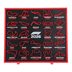 Calendar de curse F1 CFEWV 2026 - Sezonul F1 cu 24 de postere de circuit, decorațiune de birou 3D — unitate principală curbată (stare: vezi a 2-a imagine)