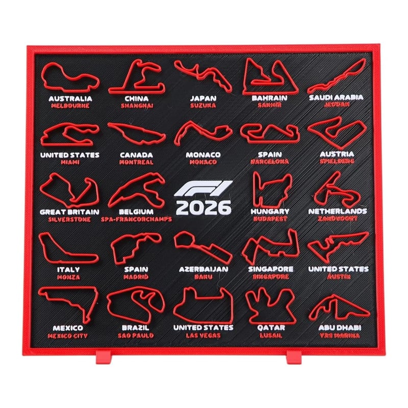 Calendar F1 2026 CFEWV - Calendar de curse F1 cu 24 de postere de circuit, decorațiune de birou 3D, pentru fanii sporturilor cu motor, cadou