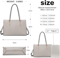 Miss Lulu Elegáns Nagy Női Válltáska - Szürke PU Bőr Shopper Állítható Pánttal 5