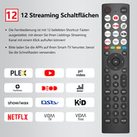 FOXRMT Távirányító Hisense Vidda UHD Smart 4K TV-hez - 12 Gyorsgombbal, Programozás Nélküli Használat, 8m Hatótáv, ERF2J36H Modell 4