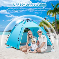 Cflity Pop-Up šator za plažu za 1-3 osobe, UV 50+ zaštita, 160x140x120 cm, s dvostrukim vratima, prenosivi šator za vrt, piknik i ribolov 3