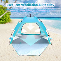 Cflity Pop-Up šator za plažu za 1-3 osobe, UV 50+ zaštita, 160x140x120 cm, s dvostrukim vratima, prenosivi šator za vrt, piknik i ribolov 4