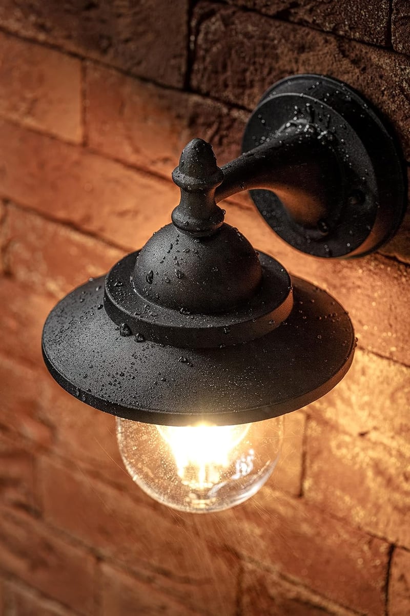 CGC Lighting Lantern Kültéri Fali Lámpa Fekete Vintage Retro Kert Terasz