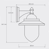 CGC Lighting Lantern Kültéri Fali Lámpa Fekete Vintage Retro Kert Terasz 9