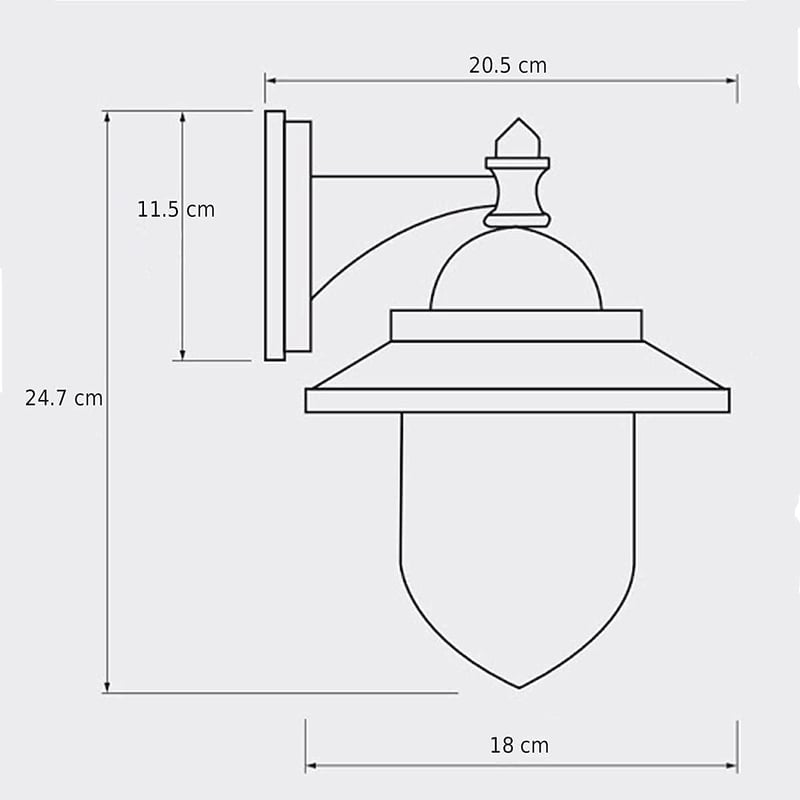 CGC Lighting Lantern Kültéri Fali Lámpa Fekete Vintage Retro Kert Terasz