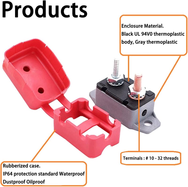 CGEAMDY 2db Automatikus Visszaállítású Áramvédő 12V-24V DC 30A