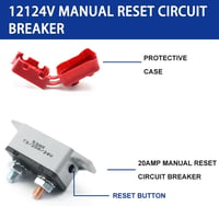 CGEAMDY 2db Automatikus Visszaállítású Áramvédő 12V-24V DC 30A 6