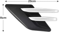 CGEAMDY 2db Légbeszívó Rács Dekoráció, Univerzális Turbó Motorháztető Szellőzőnyílás Fekete/Ezüst 2
