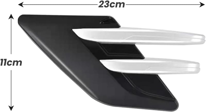 CGEAMDY 2db Légbeszívó Rács Dekoráció, Univerzális Turbó Motorháztető Szellőzőnyílás Fekete/Ezüst