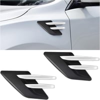 CGEAMDY 2db Légbeszívó Rács Dekoráció, Univerzális Turbó Motorháztető Szellőzőnyílás Fekete/Ezüst 1