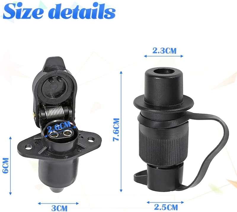 CGEAMDY 3 Pin 12V Autó Csatlakozó Vízálló Utánfutó Adapter Univerzális