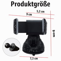 CGEAMDY Bling držiak na mobil do auta, otočný o 360 stupňov, s trblietavými kamienkami, držiak na smartfón pre ženy a dievčatá, čierny 2