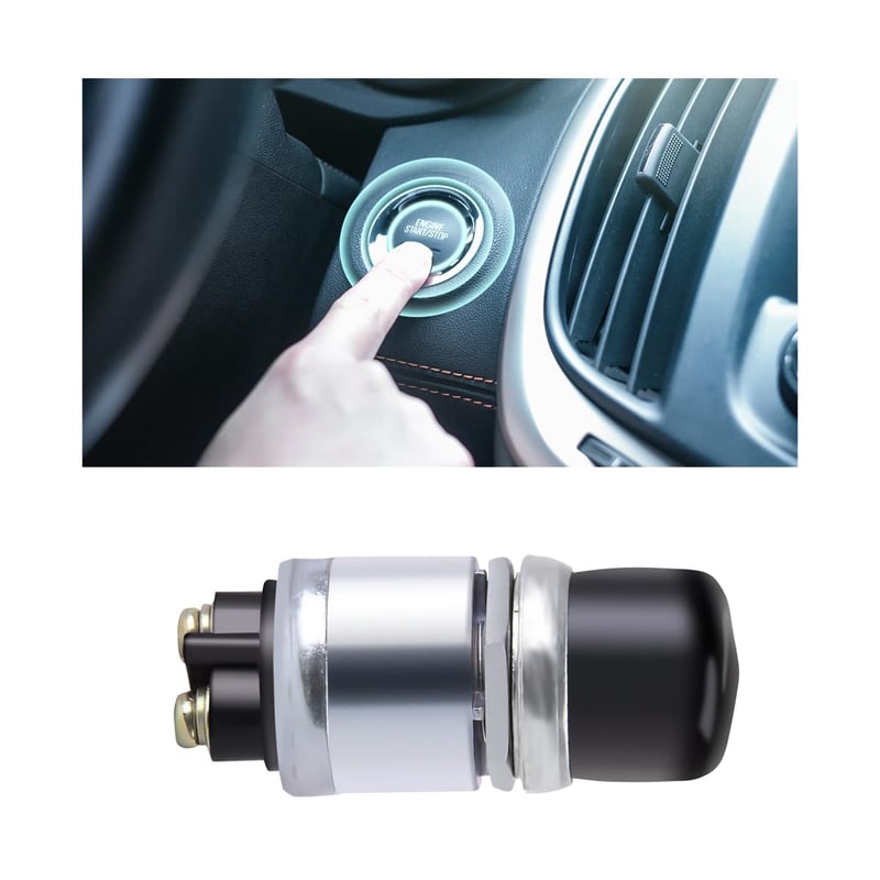Tlačidlový spínač štartovania CGEAMDY, vodotesné tlačidlo štartovania motora, klaksón pre auto, loď, SUV, univerzálny, čierny