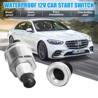 Tlačidlový spínač štartovania CGEAMDY, vodotesné tlačidlo štartovania motora, klaksón pre auto, loď, SUV, univerzálny, čierny 5