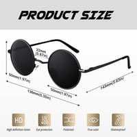 CGID E01 Retro Vintage Polarizált Napszemüveg Kerek Fém Kerettel Unisex 6