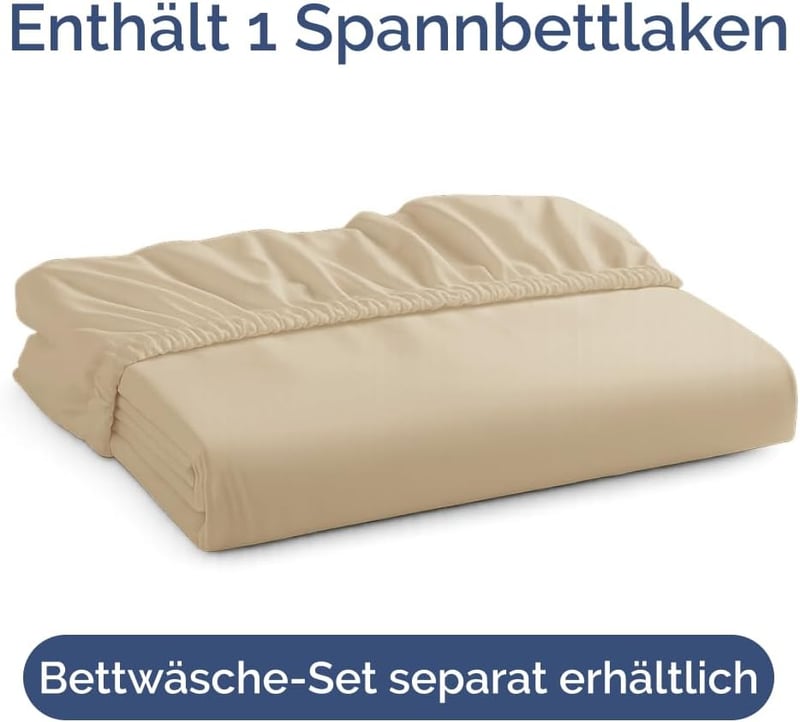 CGK Unlimited Bézs Gumis Lepedő 90x190 cm - Mikroszálas Egyszemélyes Ágylepedő 30 cm Magas Matracokhoz - Puha, Gyűrődésmentes, Légáteresztő