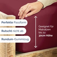 CGK Unlimited Bordó Gumis Lepedő 135x190 cm - Mikroszálas Ágynemű 30 cm Magas Matracokhoz - Puha, Gyűrődésálló és Légáteresztő Lepedő 3