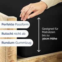 CGK Unlimited Fekete Gumis Lepedő 140x200 cm - Mikroszálas Ágynemű 30 cm Magas Matracokhoz - Puha, Gyűrődésmentes, Légáteresztő Lepedő 3