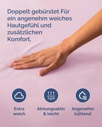 Napínacia plachta CGK Unlimited 100x200 cm svetloružová – extra hlboká napínacia plachta na matrac a boxspringovú posteľ do výšky 40 cm – mikrovlákno 5