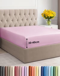 Napínacia plachta CGK Unlimited 100x200 cm svetloružová – extra hlboká napínacia plachta na matrac a boxspringovú posteľ do výšky 40 cm – mikrovlákno 1