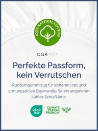 CGK Unlimited Gumis Lepedő 140x200 cm - 30 cm Mély, 400 Szálas Pamut Szatén, Fehér, Légáteresztő, Oeko-Tex Tanúsított Prémium Ágynemű 2