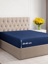 CGK Unlimited Napínacia plachta 180x200 cm - Extra hlboká mikrovláknová plachta pre matrace s výškou 40 cm - Nežehlivá námornícka modrá posteľná bielizeň - Oeko-T 2