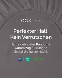 CGK Unlimited Napínacia plachta 180x200 cm tmavosivá – posteľná plachta z mikrovlákna pre matrace a boxspring postele do výšky 40 cm – nekrčivá, stálofarebná 2