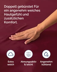 CGK Unlimited Napínacie prestieradlo 200x200 cm Bordovo-červené - Mikrovlákno na kontinentálnu posteľ pre výšku matraca do 40 cm, nekrčivé, Oeko-Tex 5
