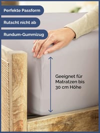 CGK Unlimited Gumis Lepedő 90x190 cm - 30 cm Mély, 400 Szálas Pamut Szatén - Légáteresztő, Puha, Tartós - Oeko-Tex Tanúsított Prémium Ágynem 4