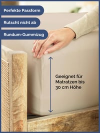 CGK Unlimited krém Mako saténová plachta z 400-vláknovej bavlny 140x200 na matrac do 30 cm (12 palcov), nekrčivá, priedušná, Oeko-Tex 4