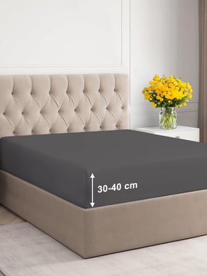 CGK Unlimited Microfiber Plahta 90x190 cm - Ekstra Duboka Plahta s Gumicom za Madrace Visine do 40 cm - Mekana Posteljina Otporna na Gužvanje, Tamno Siva - J