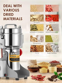CGOLDENWALL 700g Elektromos Daráló - Rozsdamentes Acél Fűszer, Kávé és Gyógynövény Őrlő, 28000 RPM, 2400W Motor, Időzítővel 4