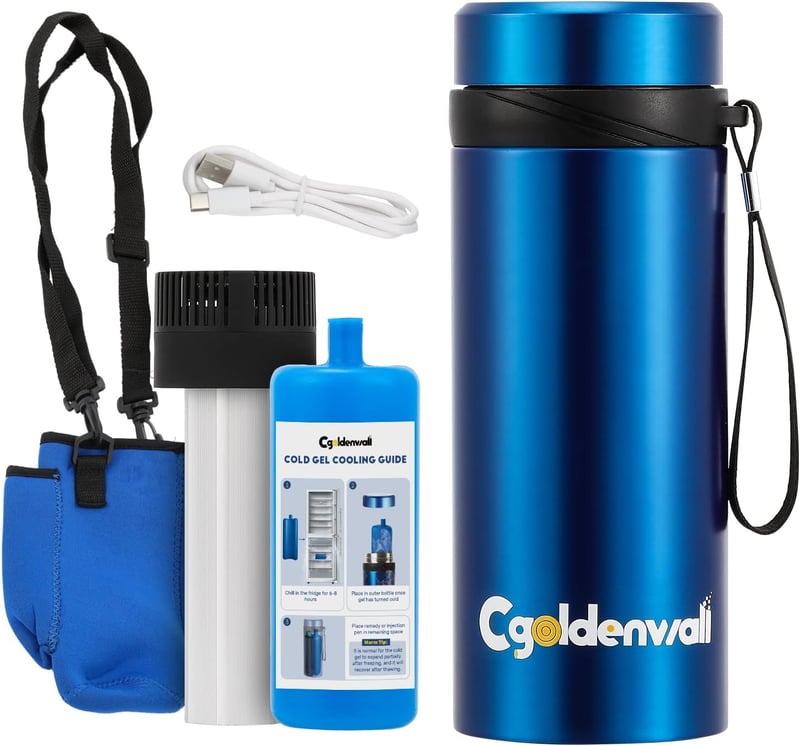 CGOLDENWALL Hordozható Inzulin Hűtőbox 2-8°C USB Elektromos Gyógyszer Hűtő LCD Kijelzővel
