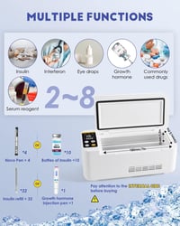 CGOLDENWALL Inzulin Hűtőtáska 2-8°C Intelligens Hőmérséklet-szabályozással, LED Kijelzővel és Riasztórendszerrel - Hordozható Gyógyszerhűtő  3