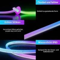 CHACOKO 2 m Neon RGB IC LED traka, efekt duge, 84 LED diode/metar, IP65 vodootporna silikonska USB LED traka, aplikacija i daljinski upravljač, sinkronizacija s glazbom, za dom, vrt i zabave 4