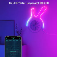 CHACOKO 2 m Neon RGB IC LED traka, efekt duge, 84 LED diode/metar, IP65 vodootporna silikonska USB LED traka, aplikacija i daljinski upravljač, sinkronizacija s glazbom, za dom, vrt i zabave 5