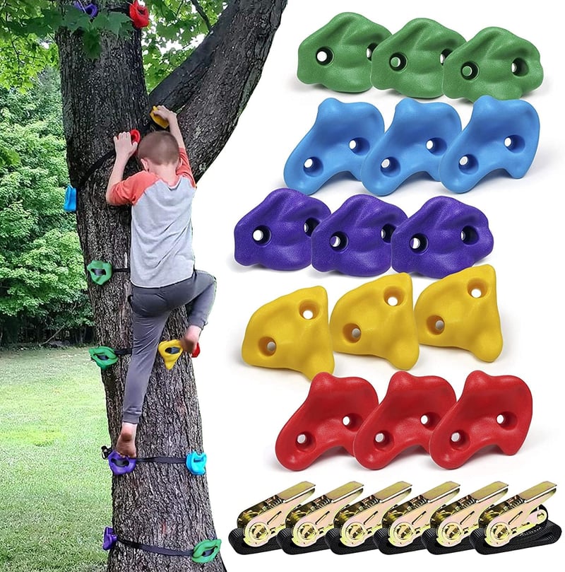 CHAIRLIN Mászófokok Gyerekeknek, 25 Darabos Szett, 200 kg Terhelhetőség, Színes Tornatorony Kiegészítés