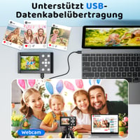 Digitálny fotoaparát CHAKEYAKE 4K 64MP s 32GB kartou, 2,4-palcovým LCD displejom, 18x digitálnym zoomom, automatickým zaostrovaním, stabilizáciou obrazu, čierny 6