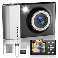 Digitálny fotoaparát CHAKEYAKE 4K 64MP s 32GB kartou, 2,4-palcovým LCD displejom, 18x digitálnym zoomom, automatickým zaostrovaním, stabilizáciou obrazu, čierny 1
