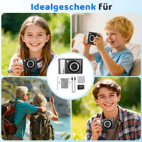 Digitálny fotoaparát CHAKEYAKE 4K 64MP s 32GB kartou, 2,4-palcovým LCD displejom, 18x digitálnym zoomom, automatickým zaostrovaním, stabilizáciou obrazu, čierny 7